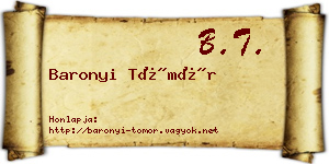 Baronyi Tömör névjegykártya