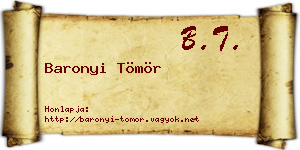 Baronyi Tömör névjegykártya